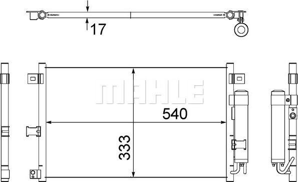 MAHLE AC 507 000S - Конденсатор, кондиціонер autocars.com.ua