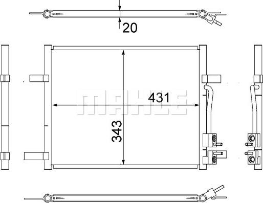 MAHLE AC 511 000S - Конденсатор, кондиціонер autocars.com.ua