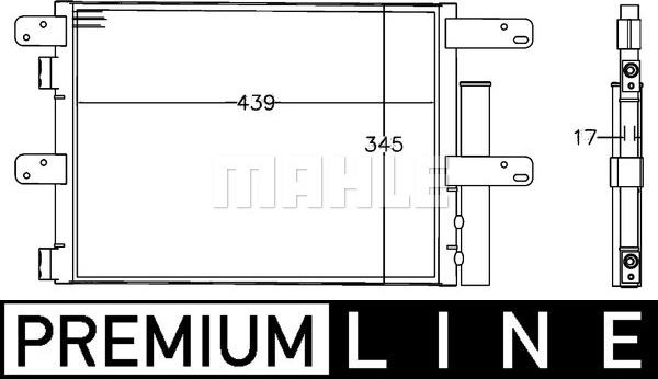 MAHLE AC 549 000P - Конденсатор, кондиціонер autocars.com.ua