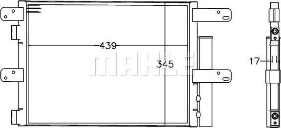 MAHLE AC 549 000P - Конденсатор, кондиціонер autocars.com.ua