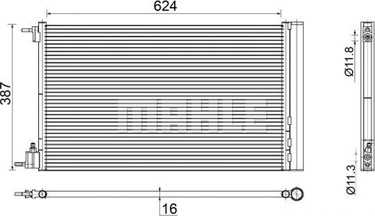 MAHLE AC 552 000S - Конденсатор, кондиціонер autocars.com.ua