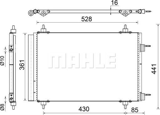 MAHLE AC 554 000S - Конденсатор, кондиціонер autocars.com.ua