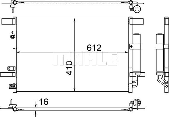 MAHLE AC 557 000S - Конденсатор, кондиціонер autocars.com.ua