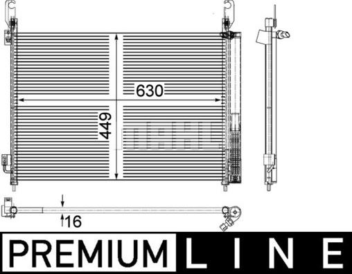 MAHLE AC 588 000P - Конденсатор, кондиціонер autocars.com.ua