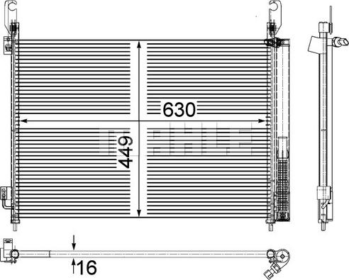 MAHLE AC 588 000P - Конденсатор, кондиціонер autocars.com.ua