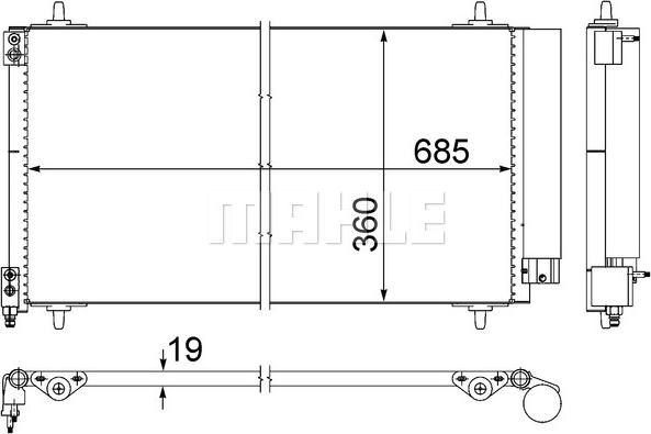 MAHLE AC 592 000S - Конденсатор, кондиціонер autocars.com.ua