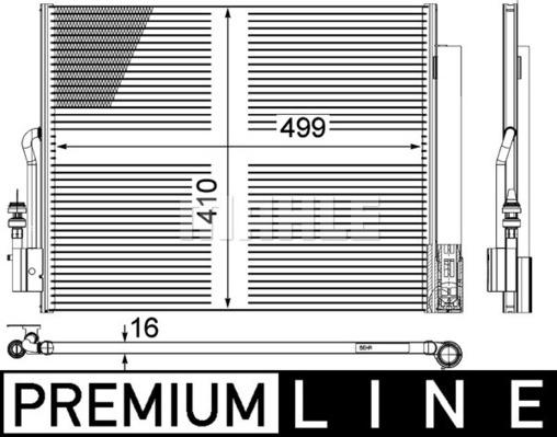 MAHLE AC 596 000P - Конденсатор, кондиціонер autocars.com.ua