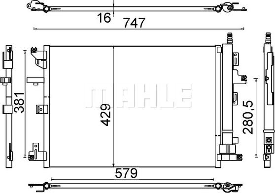 MAHLE AC 635 000S - Конденсатор, кондиціонер autocars.com.ua