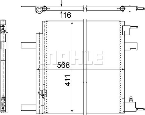 MAHLE AC 636 000P - Конденсатор, кондиціонер autocars.com.ua