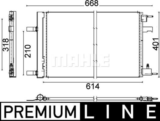 MAHLE AC 637 000P - Конденсатор, кондиціонер autocars.com.ua