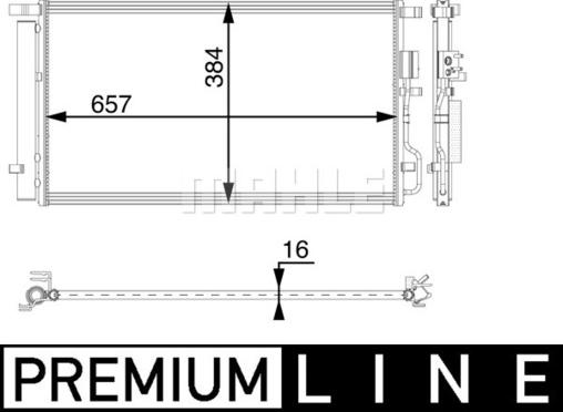 MAHLE AC 64 000P - Конденсатор, кондиціонер autocars.com.ua