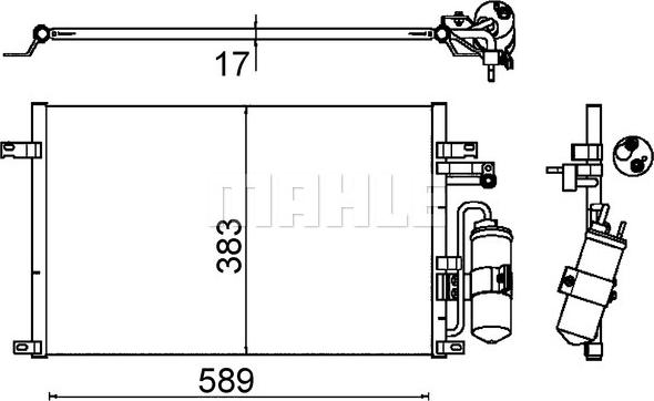 MAHLE AC 644 000S - Конденсатор, кондиціонер autocars.com.ua