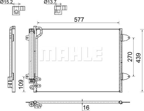 MAHLE AC 666 000S - Конденсатор, кондиціонер autocars.com.ua