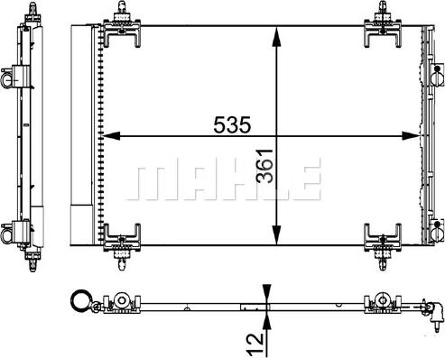 MAHLE AC 667 000P - Конденсатор, кондиціонер autocars.com.ua