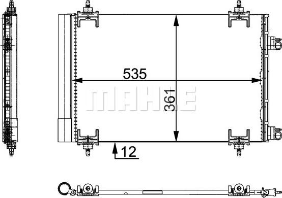 MAHLE AC 668 000P - Конденсатор, кондиціонер autocars.com.ua