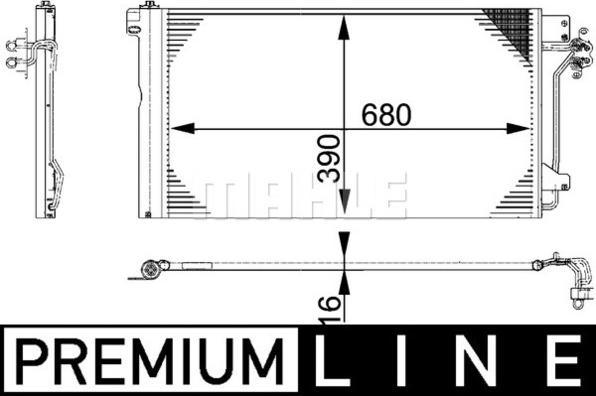 MAHLE AC 672 000P - Конденсатор, кондиціонер autocars.com.ua