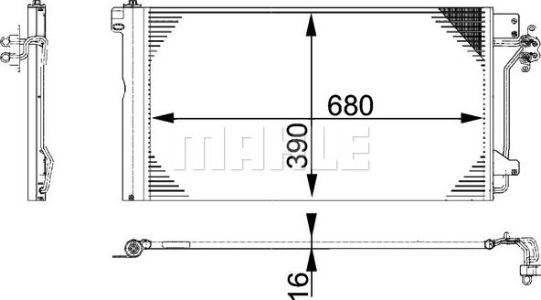 MAHLE AC 672 000P - Конденсатор, кондиціонер autocars.com.ua