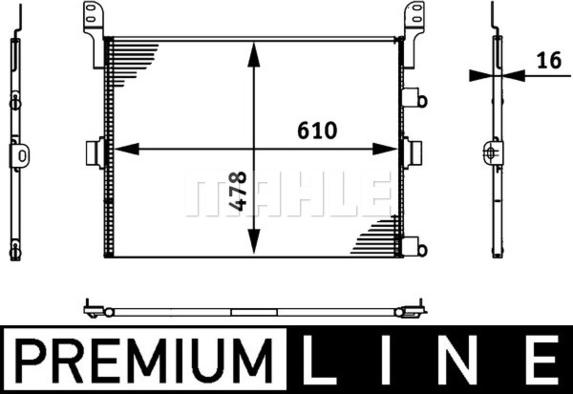 MAHLE AC 673 000P - Конденсатор, кондиціонер autocars.com.ua