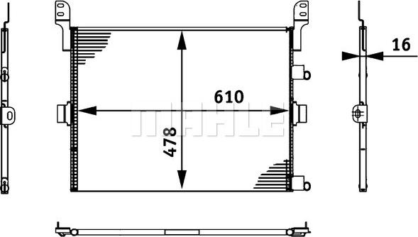 MAHLE AC 673 000P - Конденсатор, кондиціонер autocars.com.ua