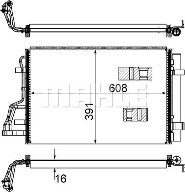 MAHLE AC 697 000S - Конденсатор, кондиціонер autocars.com.ua