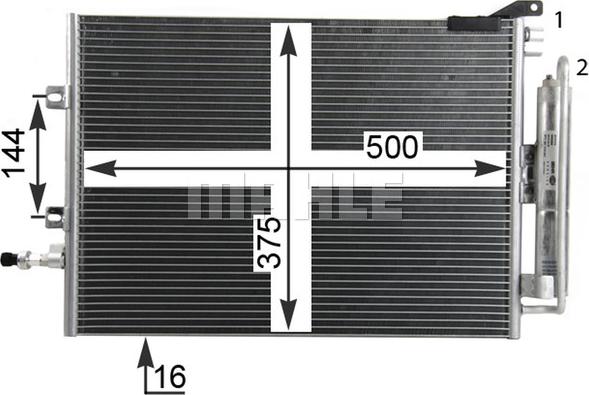 MAHLE AC 720 000P - Конденсатор кондиционера avtokuzovplus.com.ua