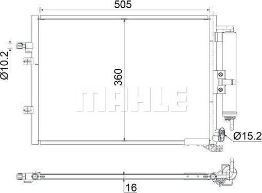 MAHLE AC 721 000S - Конденсатор, кондиціонер autocars.com.ua