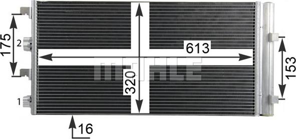 MAHLE AC 724 000P - Конденсатор, кондиціонер autocars.com.ua