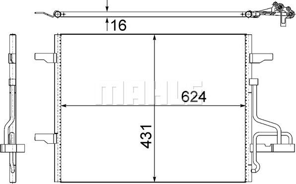 MAHLE AC 732 000S - Конденсатор, кондиціонер autocars.com.ua