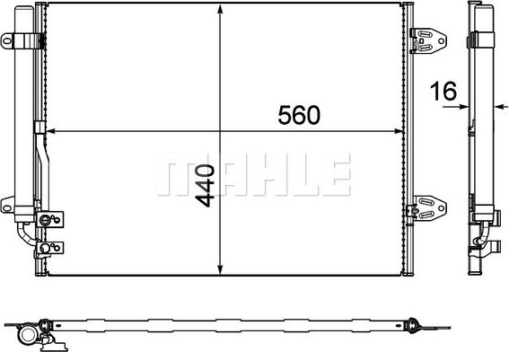 MAHLE AC 733 000P - Конденсатор, кондиціонер autocars.com.ua