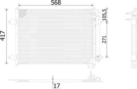 MAHLE AC 734 000S - Конденсатор, кондиціонер autocars.com.ua