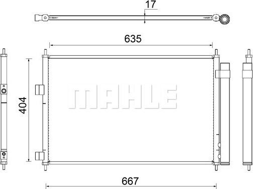 MAHLE AC 798 000S - Конденсатор, кондиціонер autocars.com.ua