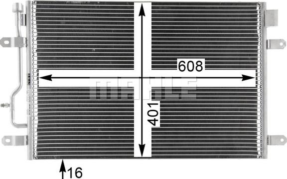 MAHLE AC 807 000P - Конденсатор, кондиціонер autocars.com.ua
