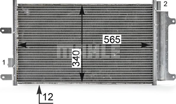 MAHLE AC 808 000P - Конденсатор, кондиціонер autocars.com.ua