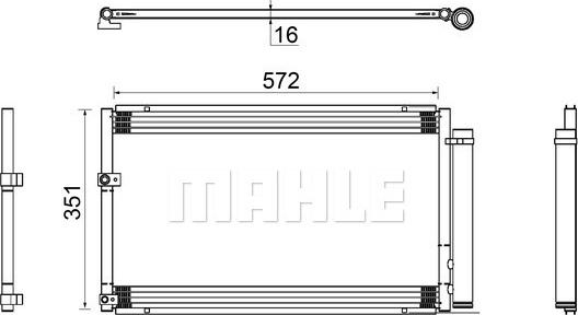 MAHLE AC 813 000S - Конденсатор, кондиціонер autocars.com.ua