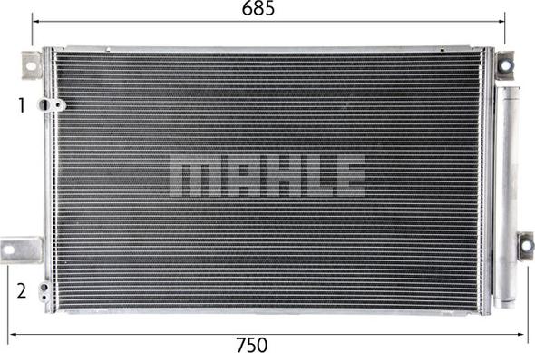 MAHLE AC 819 000P - Конденсатор, кондиціонер autocars.com.ua