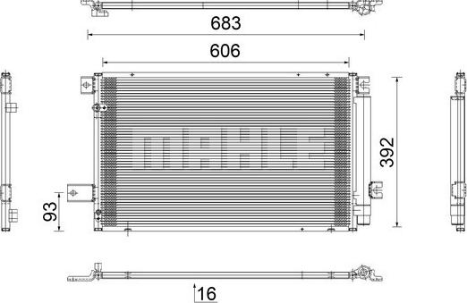 MAHLE AC 819 000S - Конденсатор, кондиціонер autocars.com.ua