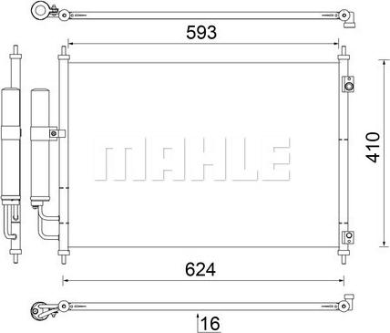 MAHLE AC 829 000S - Конденсатор, кондиціонер autocars.com.ua