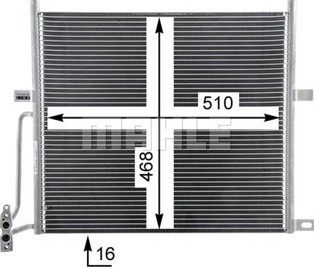 MAHLE AC 837 000P - Конденсатор, кондиціонер autocars.com.ua