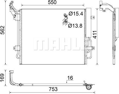 MAHLE AC 849 000S - Конденсатор, кондиціонер autocars.com.ua
