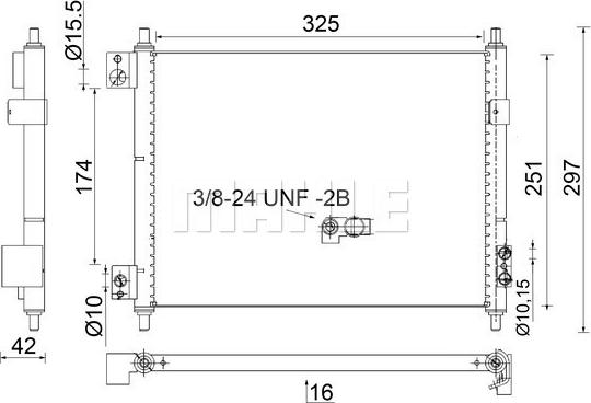 MAHLE AC 856 000S - Конденсатор, кондиціонер autocars.com.ua