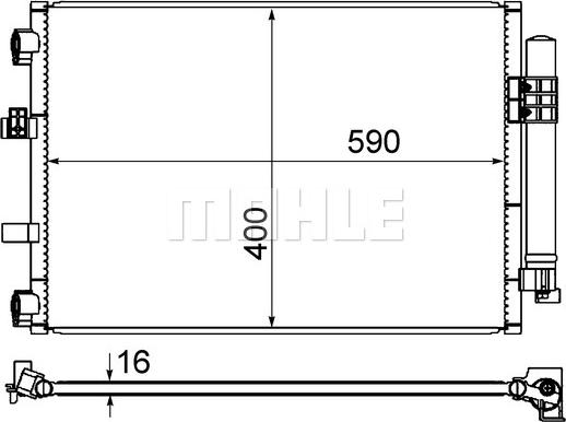 MAHLE AC 861 000S - Конденсатор, кондиціонер autocars.com.ua