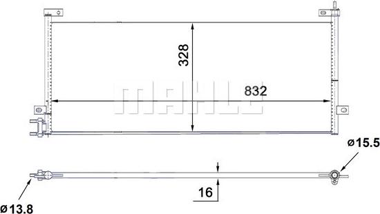 MAHLE AC 884 000S - Конденсатор, кондиціонер autocars.com.ua