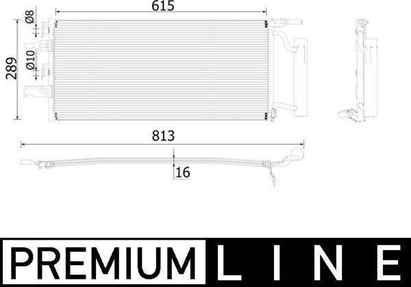 MAHLE AC 893 000P - Конденсатор, кондиціонер autocars.com.ua