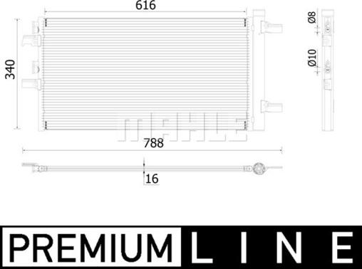 MAHLE AC 895 000P - Конденсатор, кондиціонер autocars.com.ua