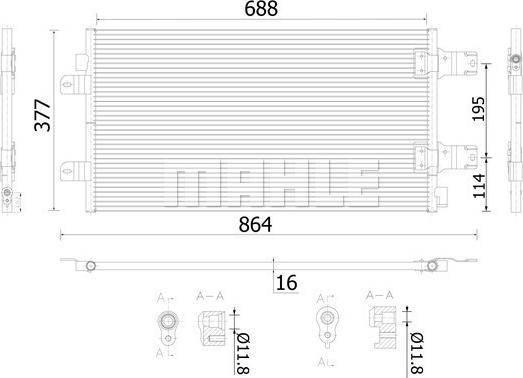 MAHLE AC 906 000S - Конденсатор кондиционера avtokuzovplus.com.ua