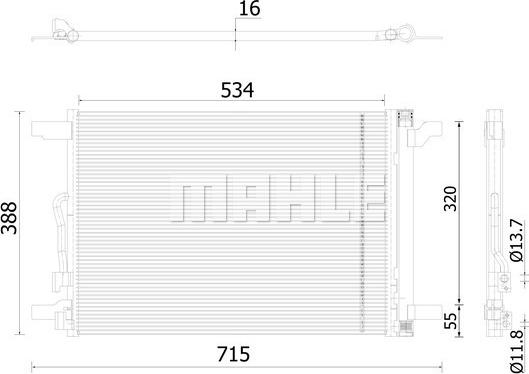 MAHLE AC 915 000S - Конденсатор кондиционера avtokuzovplus.com.ua