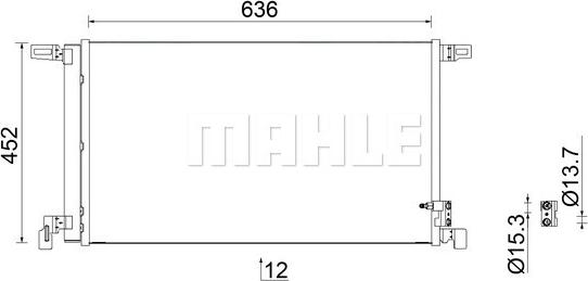 MAHLE AC 952 000S - Конденсатор, кондиціонер autocars.com.ua