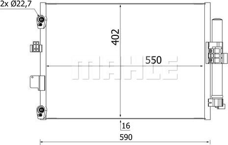 MAHLE AC 960 000S - Конденсатор, кондиціонер autocars.com.ua