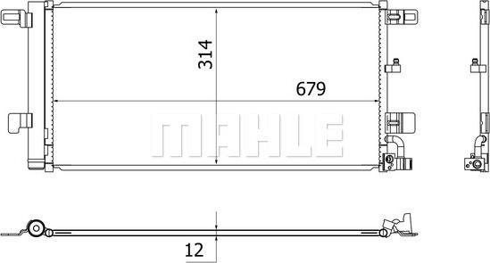 MAHLE AC 961 000S - Конденсатор, кондиціонер autocars.com.ua