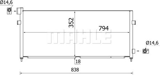 MAHLE AC 964 000S - Конденсатор, кондиціонер autocars.com.ua